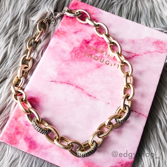 Express | Pave Embellished Cable Link Necklace - Picture 3 of 5